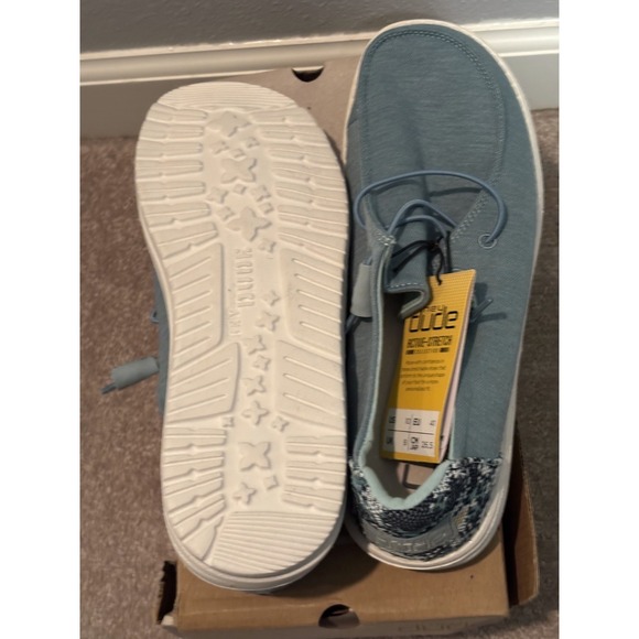 NWT Hey Dude Active-Stretch Slip-On Loafers Women\'s Size 10 Dusty Blue